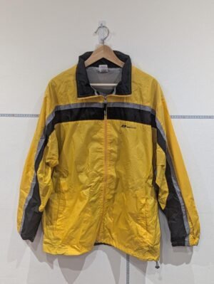 Vintage Mens Reebok Yellow Windbreaker Size Large L Full Zip 90s Retro Jacket