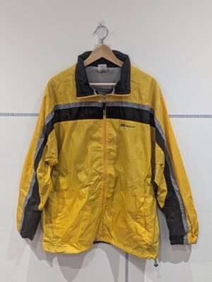Vintage Mens Reebok Yellow Windbreaker Size Large L Full Zip 90s Retro Jacket