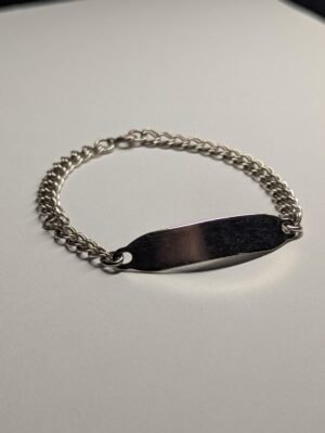 Vintage Sterling Silver Double Link ID Bracelet Chain | 18cm | Weight: 6.72g