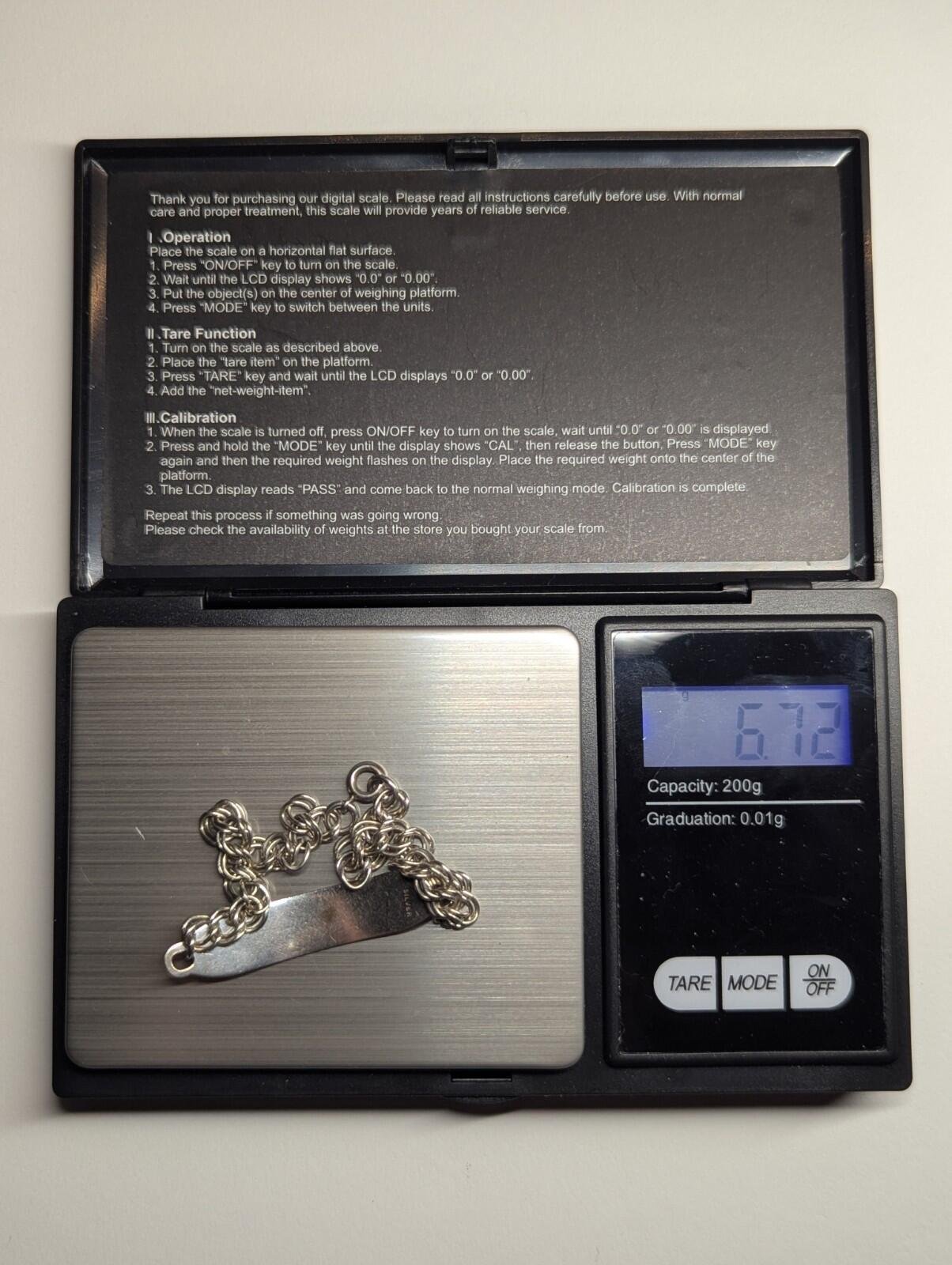 Vintage Sterling Silver Double Link ID Bracelet Chain | 18cm | Weight: 6.72g - Image 9