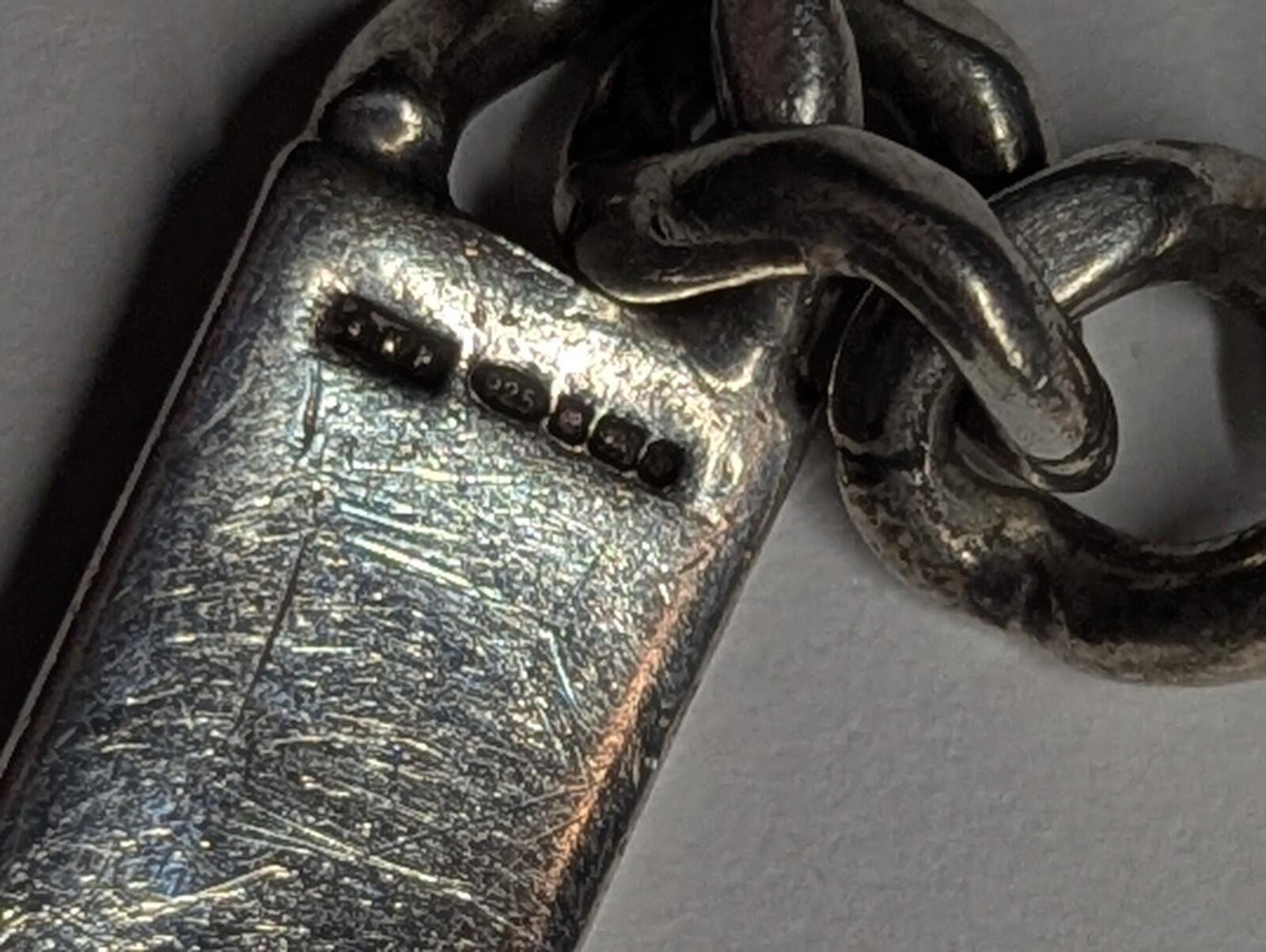Vintage Sterling Silver Curb Link ID Bracelet Chain | 22.5cm | 36.57g - Image 3