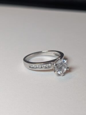Vintage Sterling Silver CZ Stones Clear Gemstone Ring | Size L 1/2 | 925