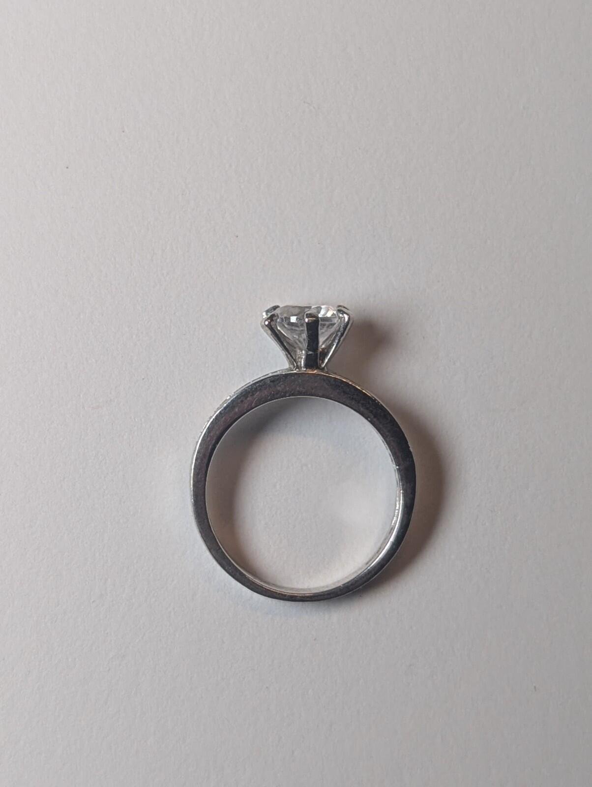 Vintage Sterling Silver CZ Stones Clear Gemstone Ring | Size L 1/2 | 925 - Image 5