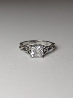 Vintage Sterling Silver CZ Stones Clear Gemstone Ring | Size L 1/2 | 925