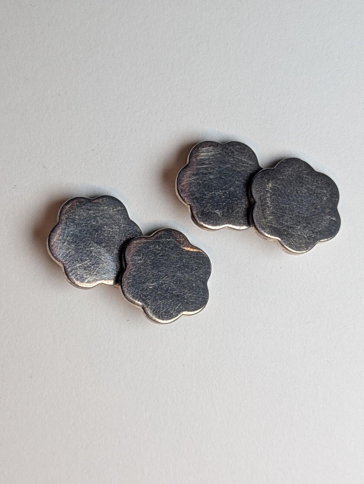 Vintage Sterling Silver Star / Cloud Mens Cufflinks | 925 Silver | 20.74g - Image 3