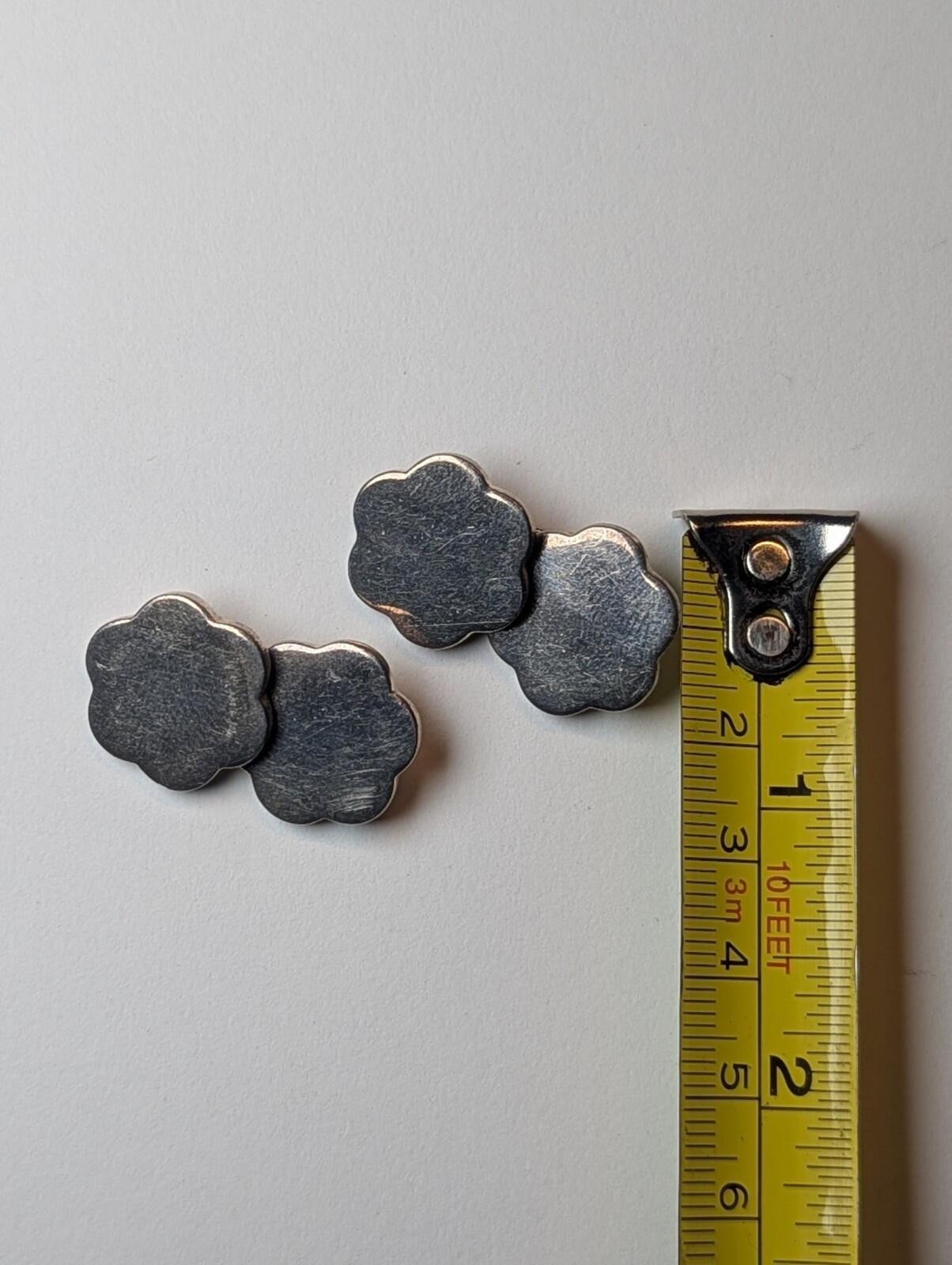 Vintage Sterling Silver Star / Cloud Mens Cufflinks | 925 Silver | 20.74g - Image 4