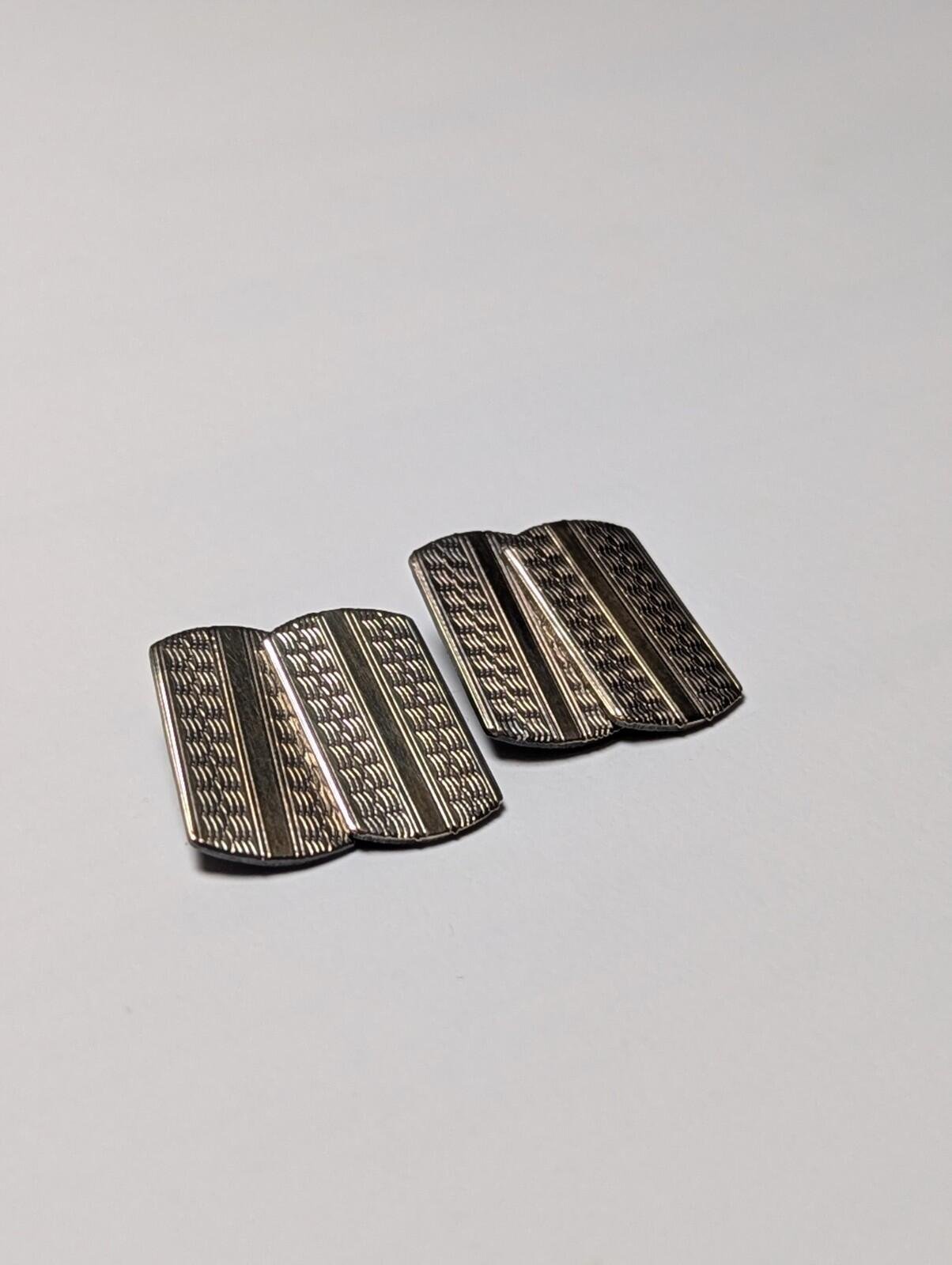 Vintage Sterling Silver 9ct Gold on Silver Mens Cufflinks | 925 Silver