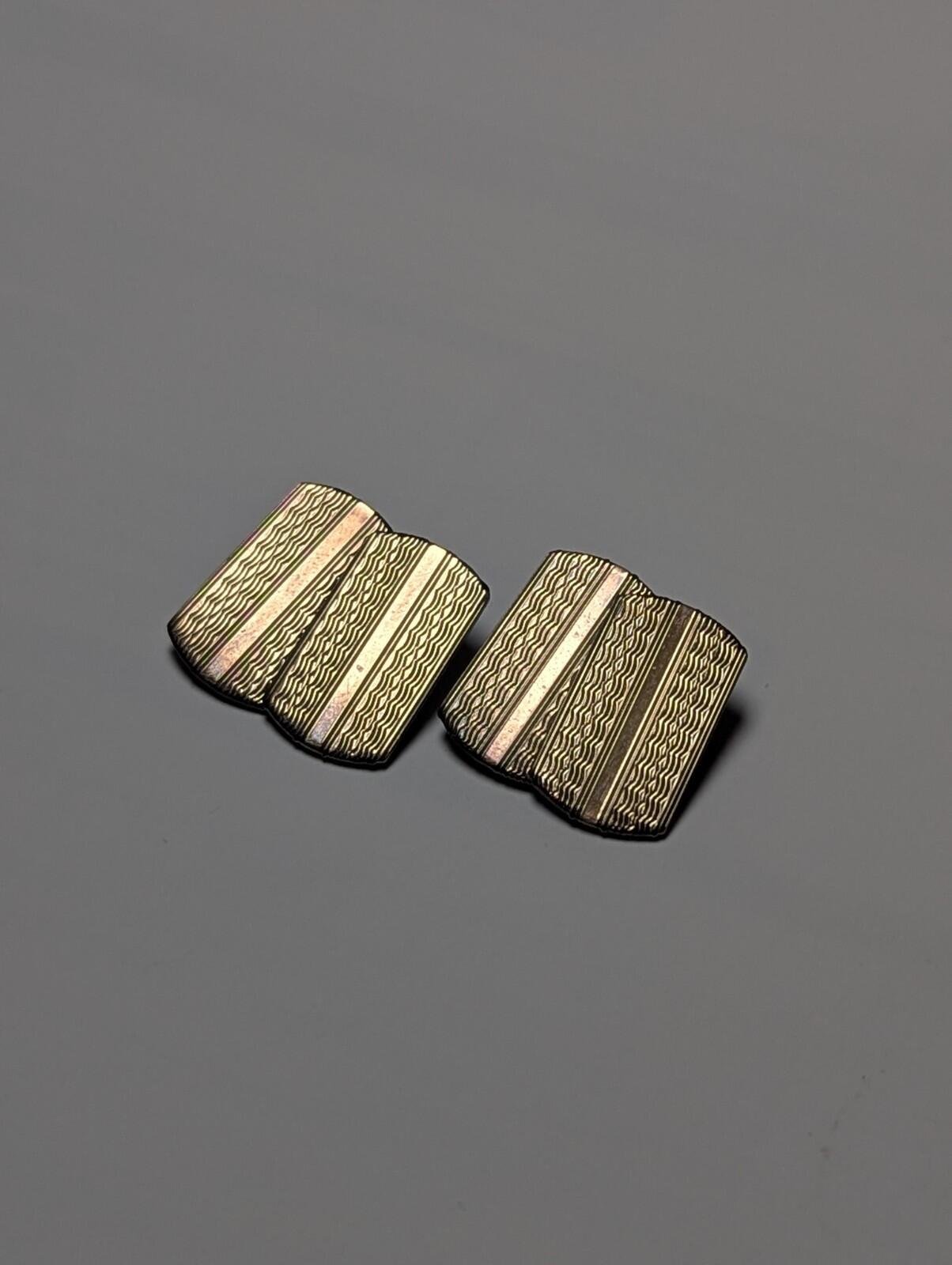 Vintage Sterling Silver 9ct Gold on Silver Mens Cufflinks | 925 Silver - Image 3