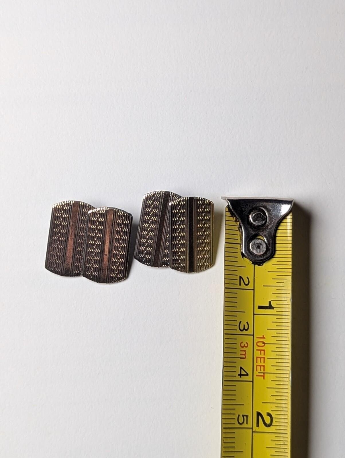 Vintage Sterling Silver 9ct Gold on Silver Mens Cufflinks | 925 Silver - Image 4