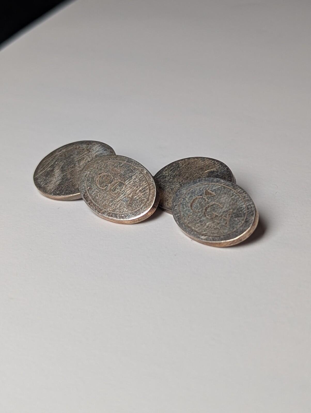 Vintage Sterling Silver Oval CGA EST 1893 Mens Cufflinks | 925 Silver - Image 3