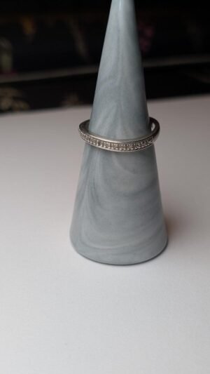 Vintage Sterling Silver Wavey Band Ring | Size Q 1/2 | 925 Silver
