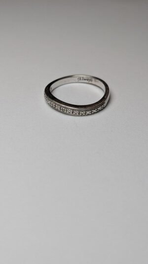 Vintage Sterling Silver Wavey Band Ring | Size Q 1/2 | 925 Silver