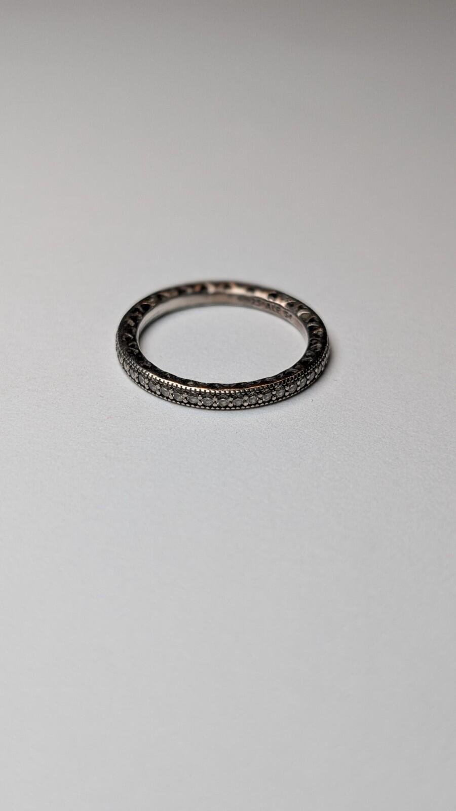 Genuine Pandora Sterling Silver Sparkle & Hearts Ring | Size N 1/2 | S925 Silver - Image 2