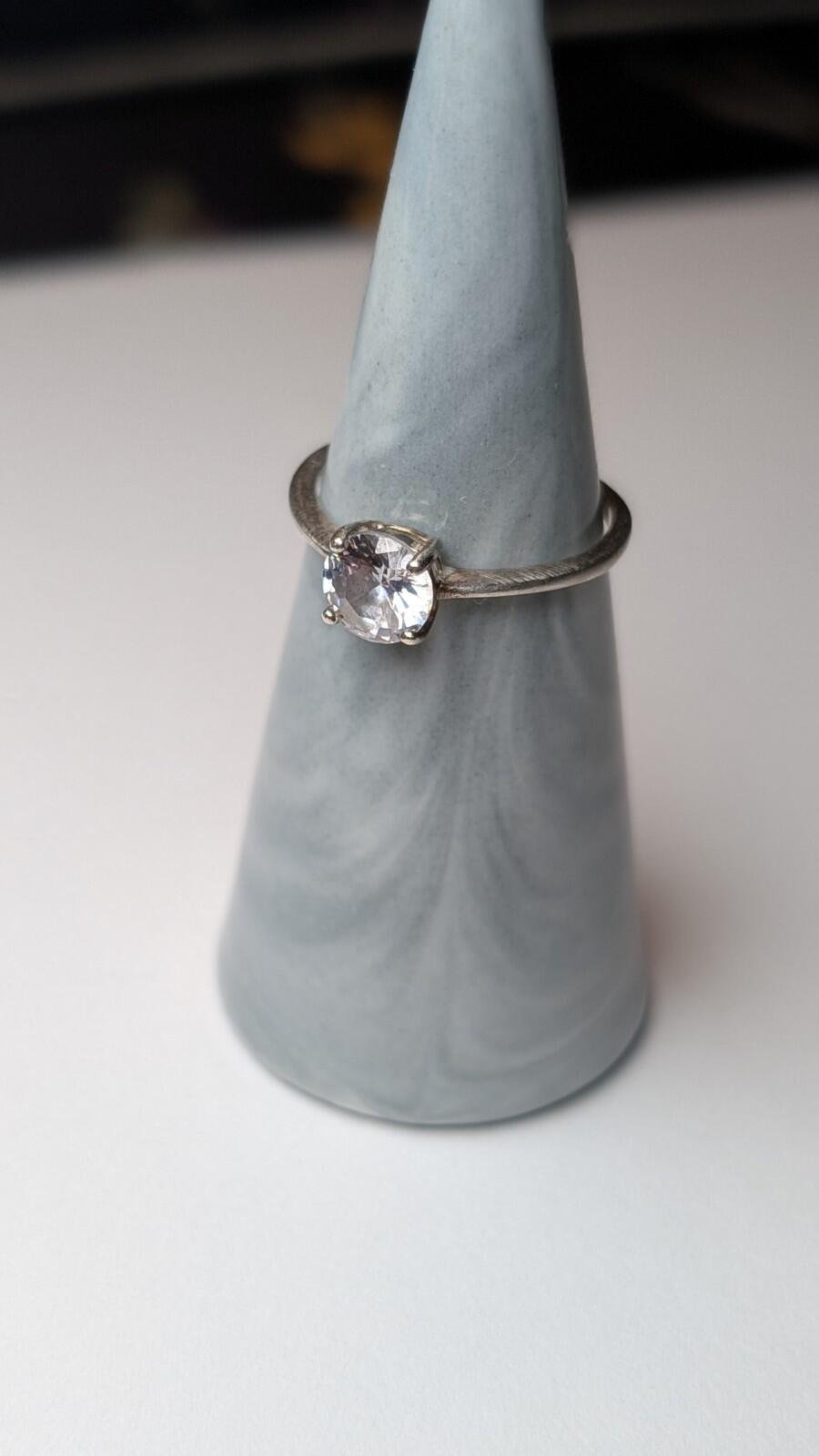 Genuine Pandora Sterling Silver Clear Gemstone Ring | Size N 1/2 - Image 5