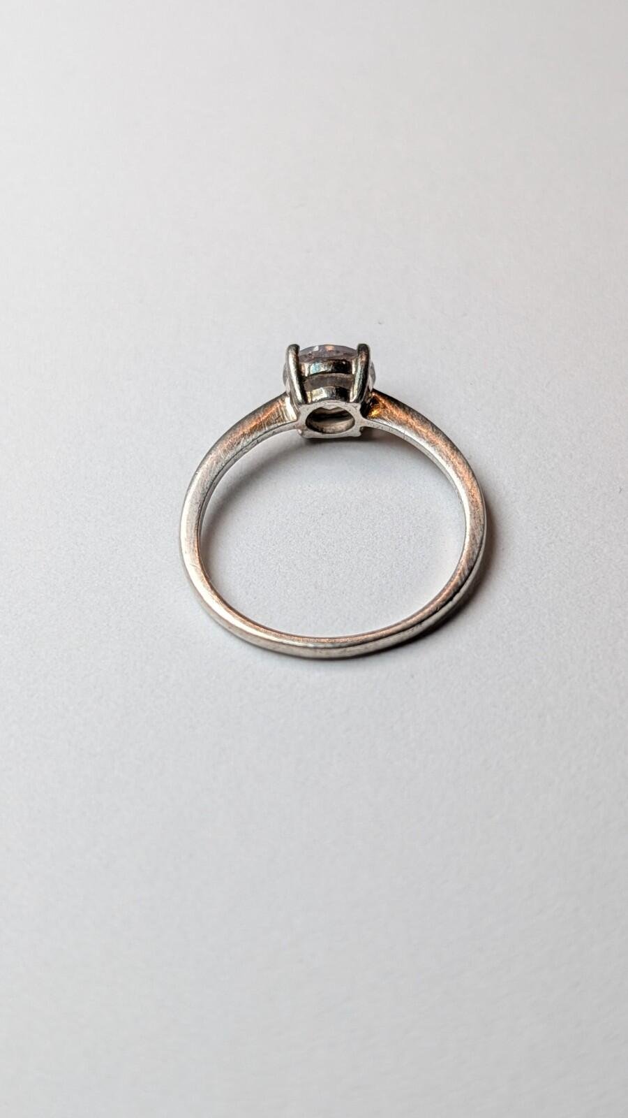 Genuine Pandora Sterling Silver Clear Gemstone Ring | Size N 1/2 - Image 6