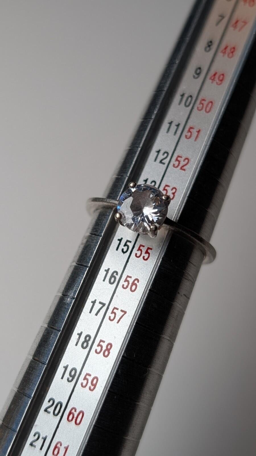 Genuine Pandora Sterling Silver Clear Gemstone Ring | Size N 1/2 - Image 8