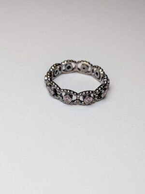Genuine Pandora Sterling Silver Her Majesty Pink CZ Ring | Size O 1/2 | S925