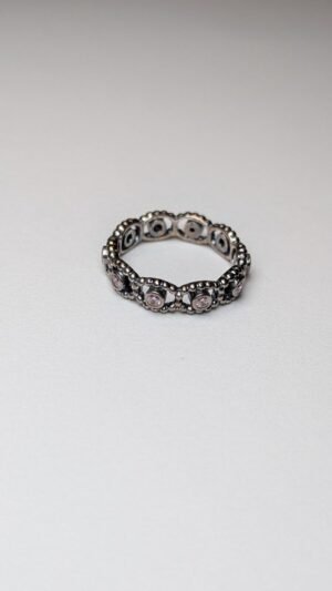 Genuine Pandora Sterling Silver Her Majesty Pink CZ Ring | Size O 1/2 | S925