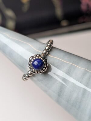 Pandora Sterling Silver Blue Lapis Lazuli Gemstone Birthstone Ring | Size N