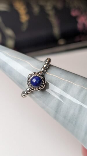 Pandora Sterling Silver Blue Lapis Lazuli Gemstone Birthstone Ring | Size N