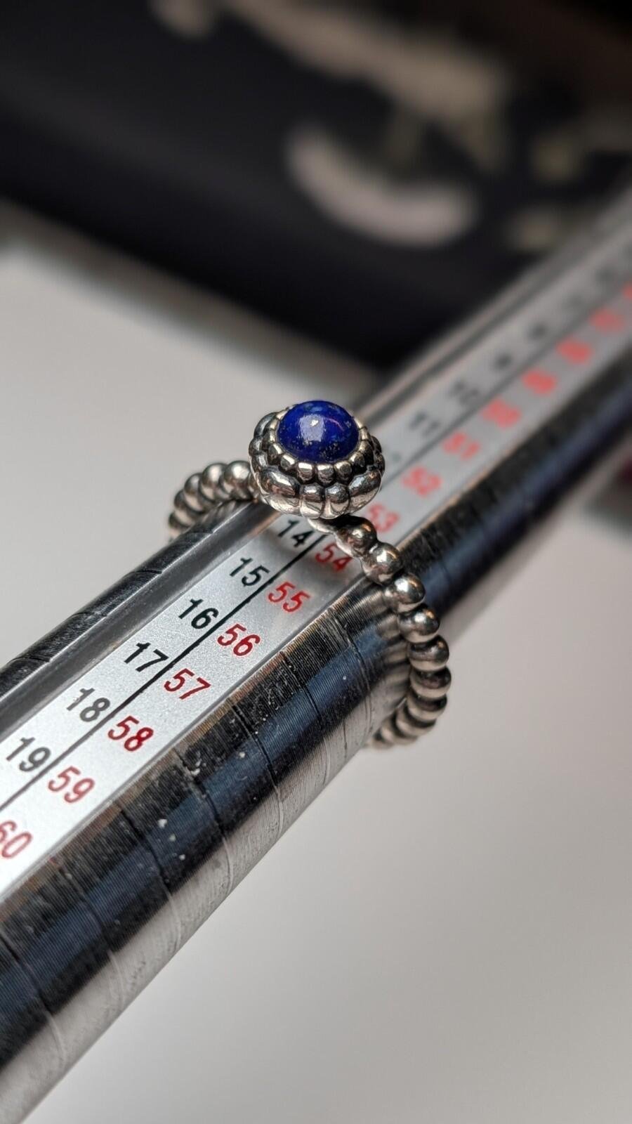 Pandora Sterling Silver Blue Lapis Lazuli Gemstone Birthstone Ring | Size N - Image 9