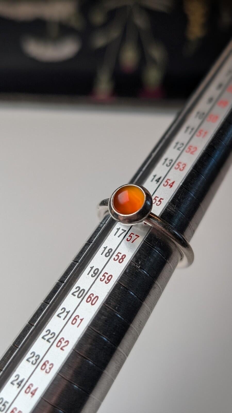 Genuine Pandora Sterling Silver Carnelian Ring | Size P - Image 8