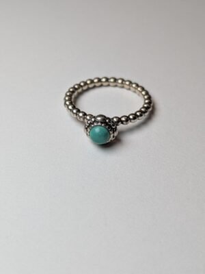 Genuine Pandora Sterling Silver Turquoise December Birthstone Ring | Size O 1/2