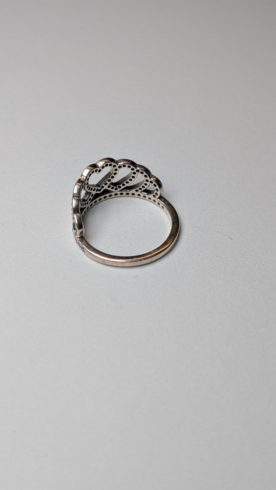 Genuine Pandora Sterling Silver Princess Tiara Crown With CZ Stones | Size K - Image 3