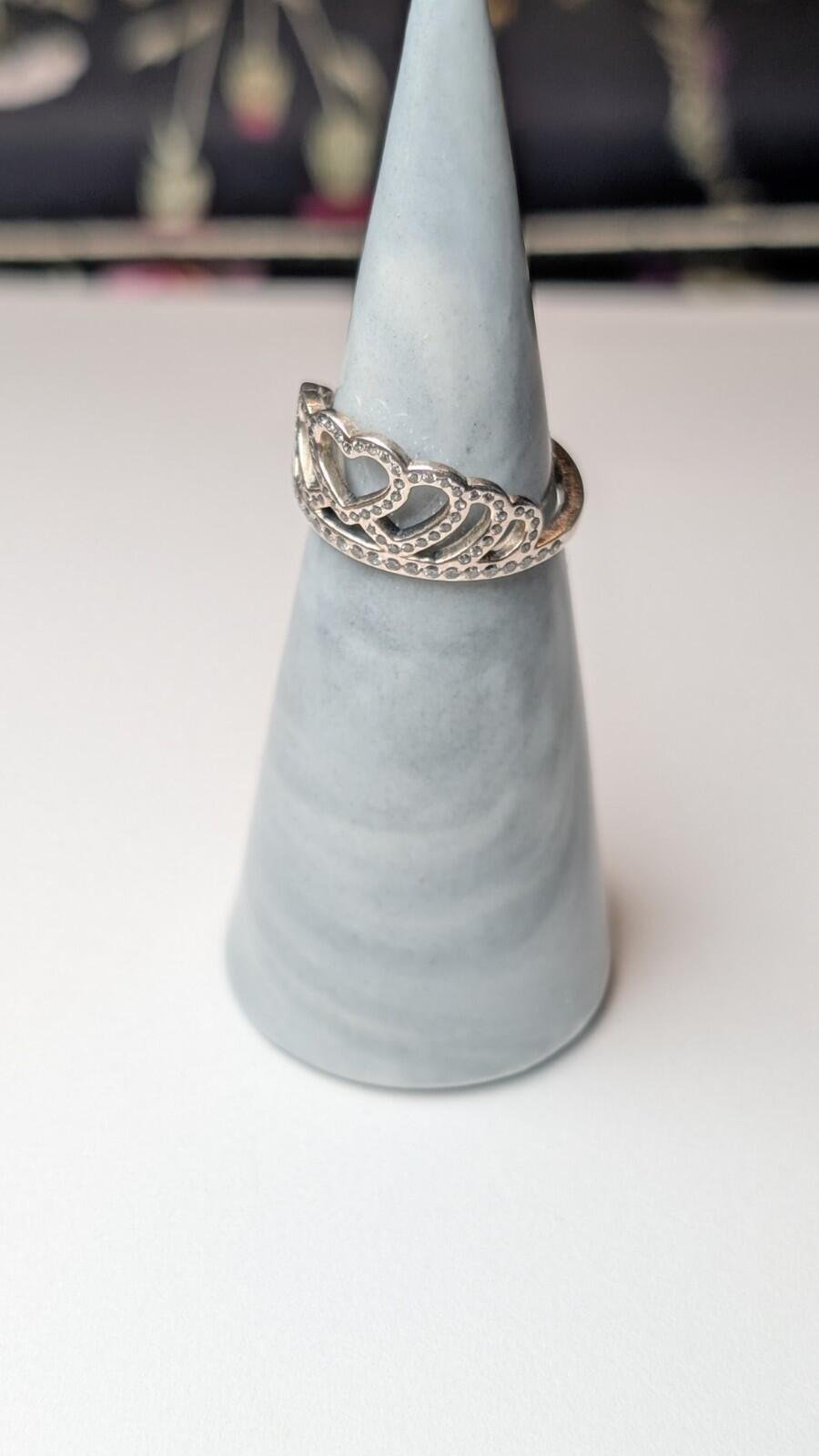 Genuine Pandora Sterling Silver Princess Tiara Crown With CZ Stones | Size K - Image 5