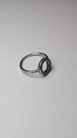 Genuine Pandora Sterling Silver CZ Halo Ring | Size S | 925 ALE