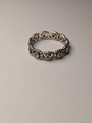 Genuine Pandora Sterling Silver Her Majesty Clear CZ Ring | Size O 1/2 | S925