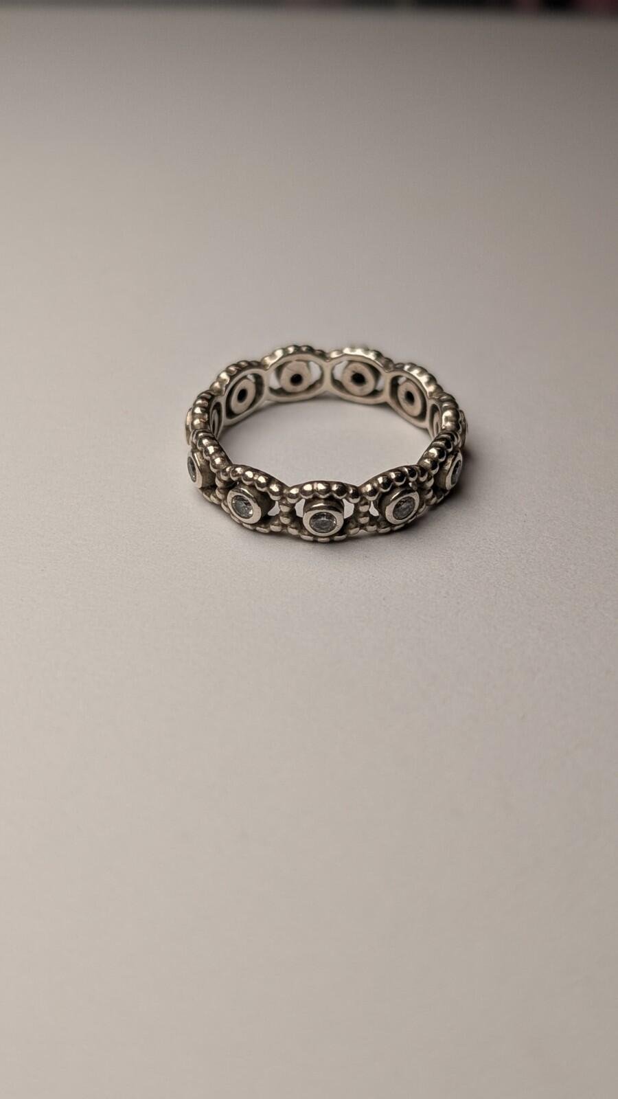 Genuine Pandora Sterling Silver Her Majesty Clear CZ Ring | Size O 1/2 | S925