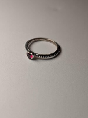 Genuine Pandora Sterling Silver Elevated Red Heart Ring Size N 1/2 | 925 Silver