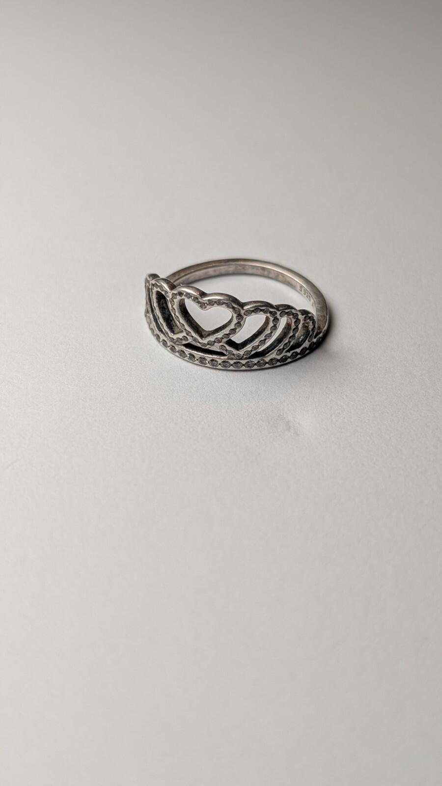 Genuine Pandora Sterling Silver Princess Tiara Crown With CZ Stones | Size L 1/2