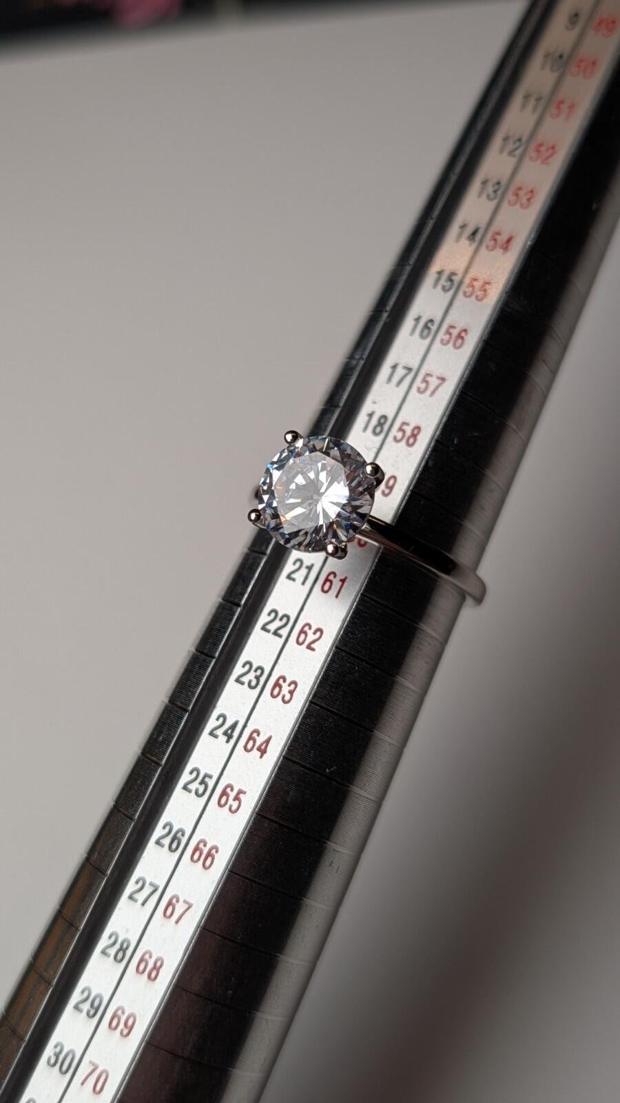 Vintage Sterling Silver CZ Solitaire Clear Gemstone Ring | Size S | 925 Silver - Image 7