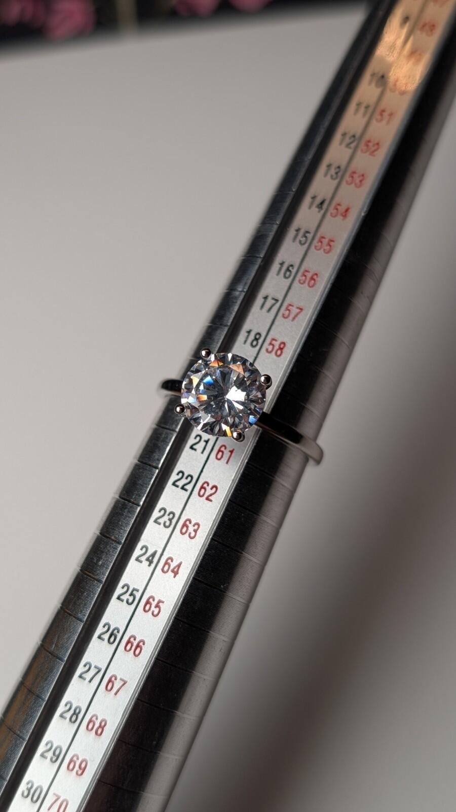 Vintage Sterling Silver CZ Solitaire Clear Gemstone Ring | Size S | 925 Silver - Image 8