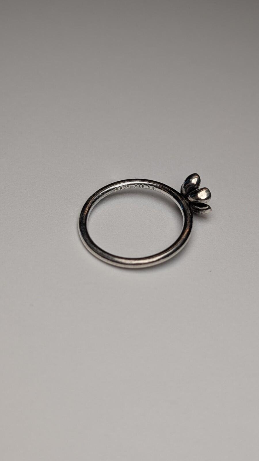 Genuine Pandora Sterling Silver Pink Enamel Cherry Blossom Flower Ring | Size P - Image 5