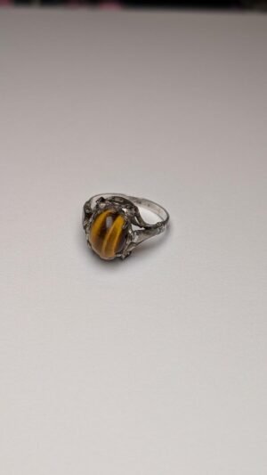 Vintage Sterling Silver Tigers Eye Ring | Size M | 925 Silver