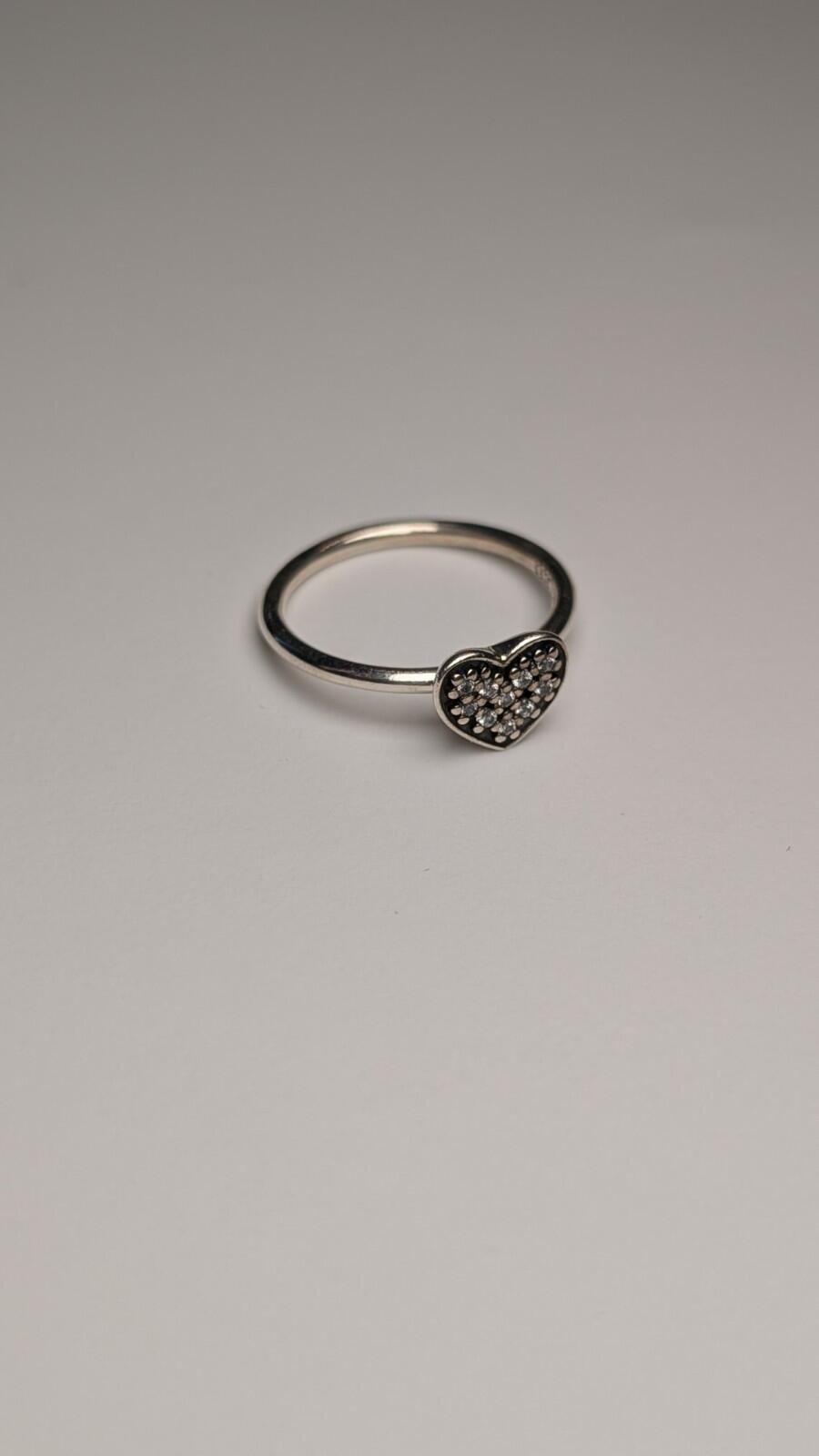 Genuine Pandora Sterling Silver Pavé Heart Ring | Size N | 925 Silver - Image 5