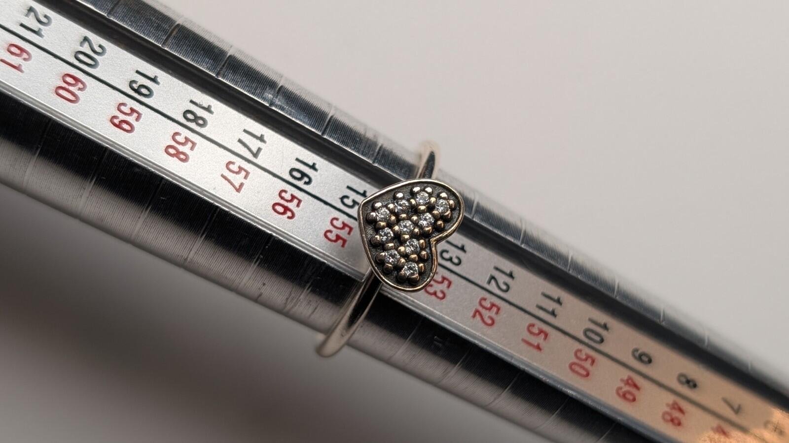 Genuine Pandora Sterling Silver Pavé Heart Ring | Size N | 925 Silver - Image 6