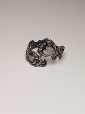 Vintage Sterling Silver Love Hearts Wrap Ring | Size T 1/2 | 925 Silver