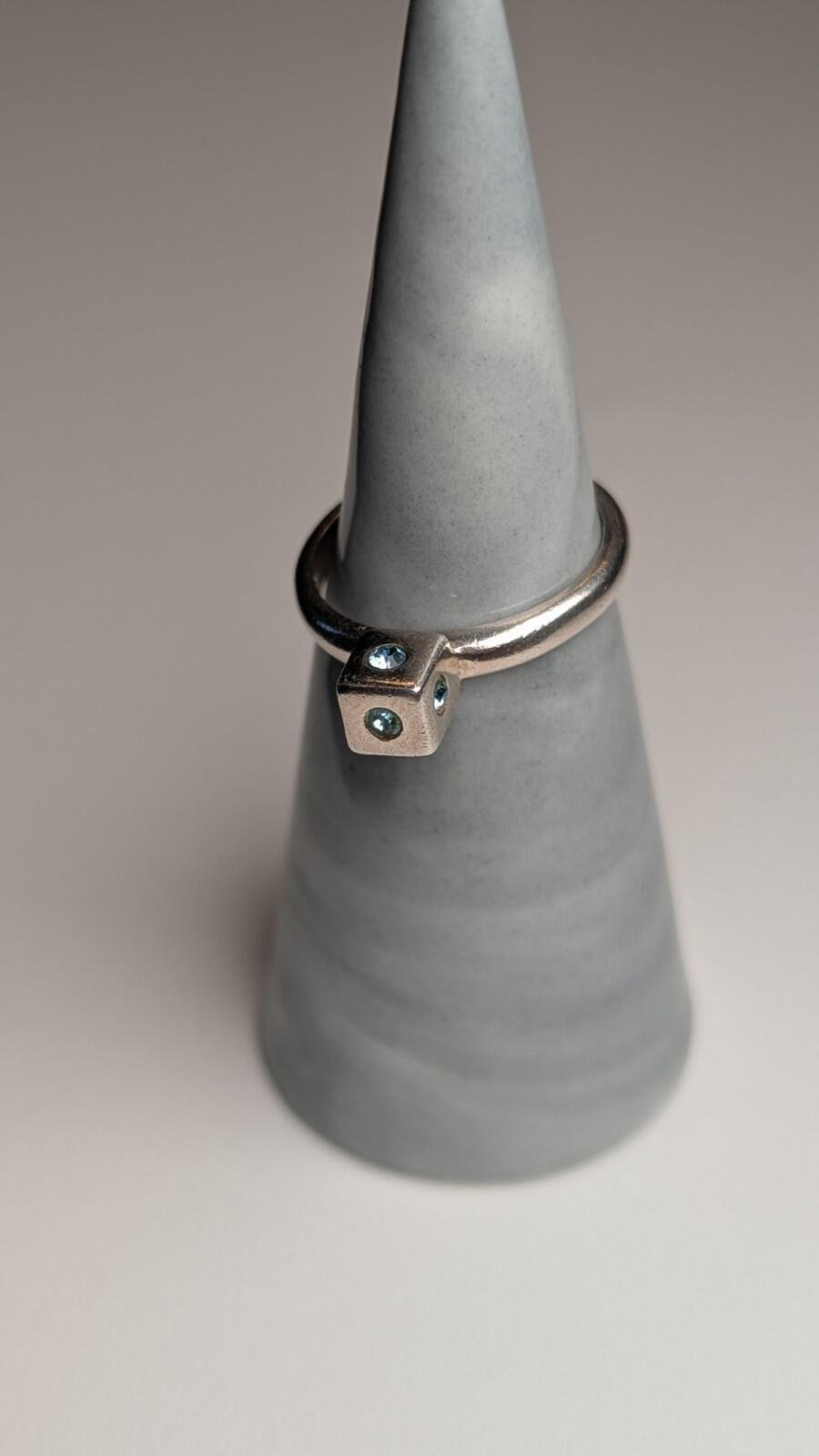 Vintage Sterling Silver Blue Gemstone Box Ring | Size M 1/2 | 925 Silver - Image 5