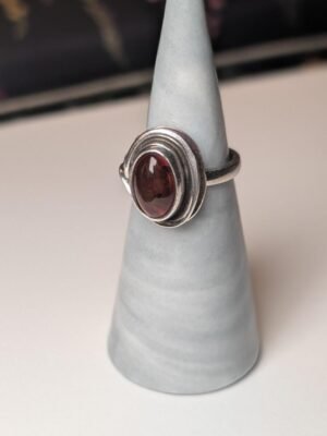 Vintage Sterling Silver Amber Gemstone Ring | Size N 1/2 | 925 Silver
