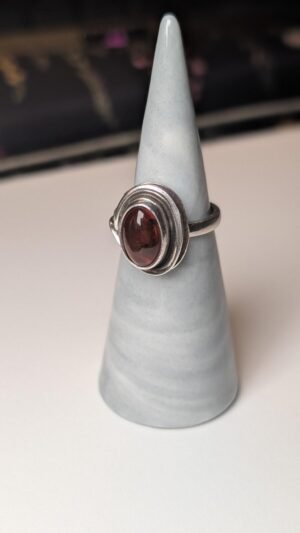 Vintage Sterling Silver Amber Gemstone Ring | Size N 1/2 | 925 Silver