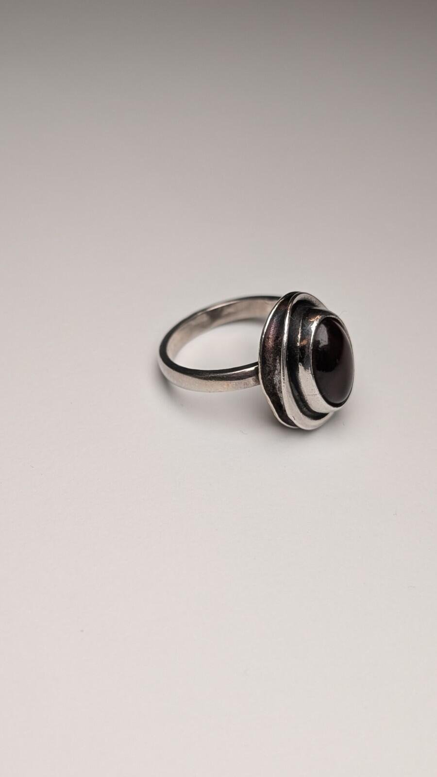 Vintage Sterling Silver Amber Gemstone Ring | Size N 1/2 | 925 Silver - Image 5