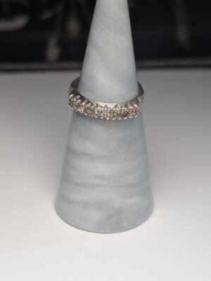 Vintage Sterling Silver Clear CZ Stones Ring | Size O | 925 Silver
