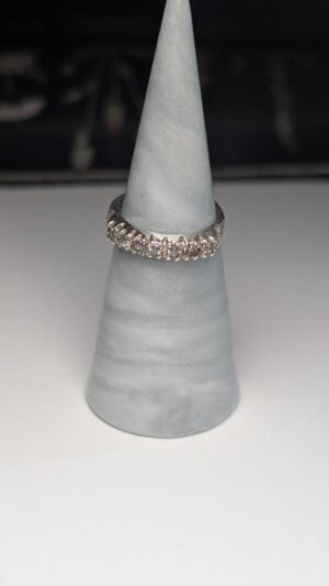 Vintage Sterling Silver Clear CZ Stones Ring | Size O | 925 Silver