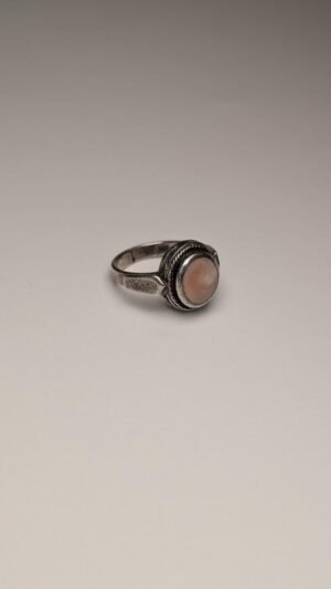 Vintage Sterling Silver Pink Mother Of Pearl Ring | Size D | 925 Silver