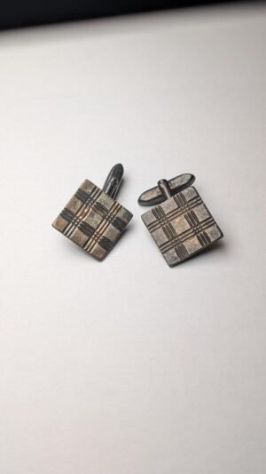 Vintage Sterling Silver Textured Mens Cuff Links | 925 Silver