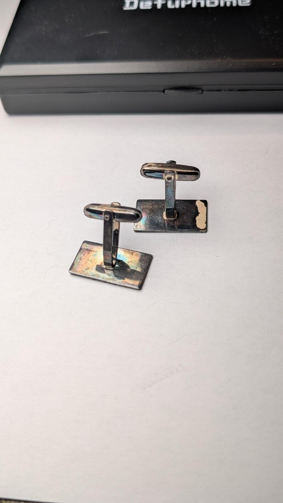 Vintage Sterling Silver Textured Mens Cuff Links | 925 Silver - Image 5